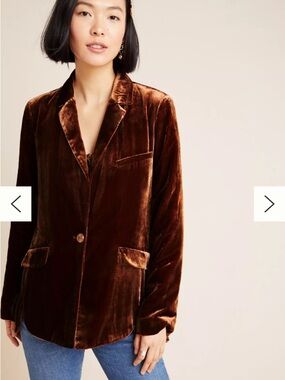 Anthropologie Alessia Velvet Blazer